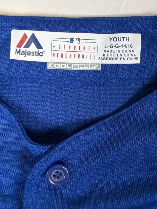 Majestic Youth Large (14/16) Josh Donaldson Toronto Blue Jays Jersey Blue Retro - Picture 3 of 9